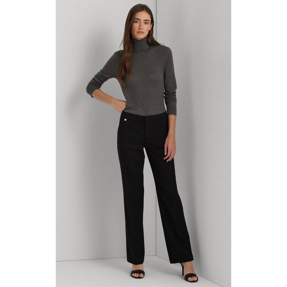 Lauren Ralph Lauren Womens 6 Black Straight Leg Viscose Dress Pants NEW